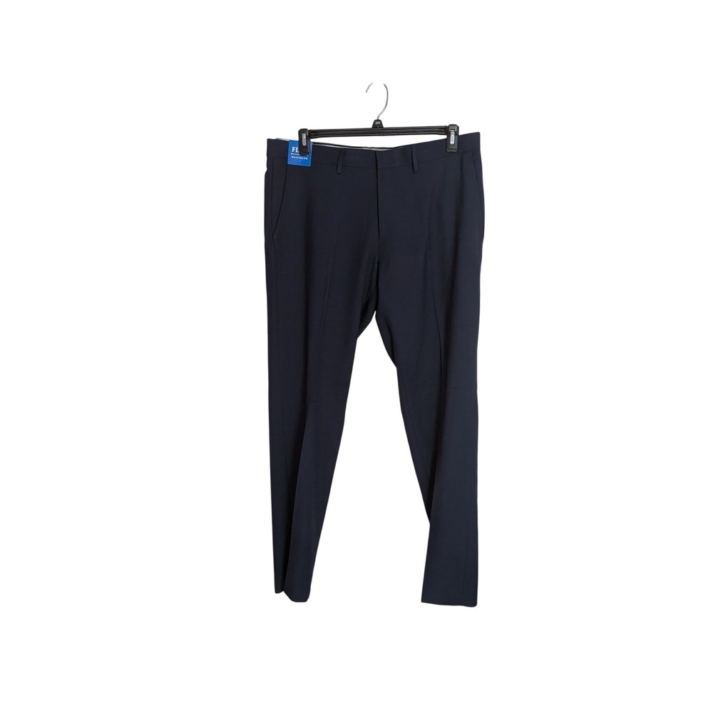 Haggar Mens All‎ Day Comfort Slim Straight Dress Pants Navy Blue 36x32 HA50001